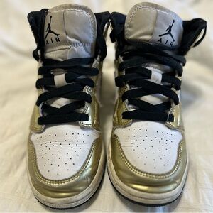 Kids Shoes - Gold and White